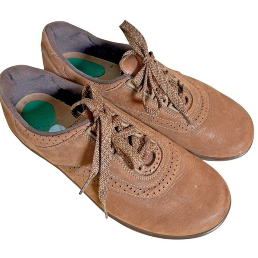 SAS Walk Easy Shoes Women‎ 8M Pre-Owned Walking Shoes Brown Leather Made in USA